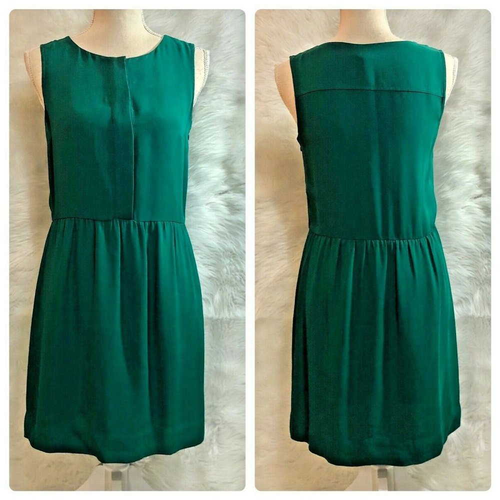 J Crew Womens Sz 0 Green Dress Lined With Pockets